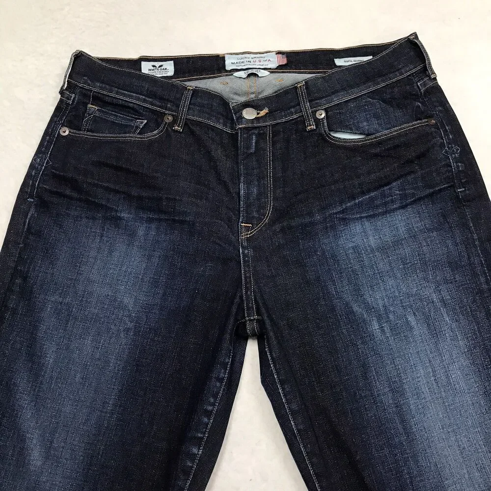 LUCKY Selvedge Jean Women 12/31 (32x32) Sofia Skinny Dark Wash Cone Denim USA